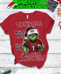 Georgia Bulldogs Grinch Hate Us Christmas Fleece Pajamas Set Full Print Christmas For Women - Georgia Bulldogs Grinch Hate Us Christmas Fleece Pajamas Set-3