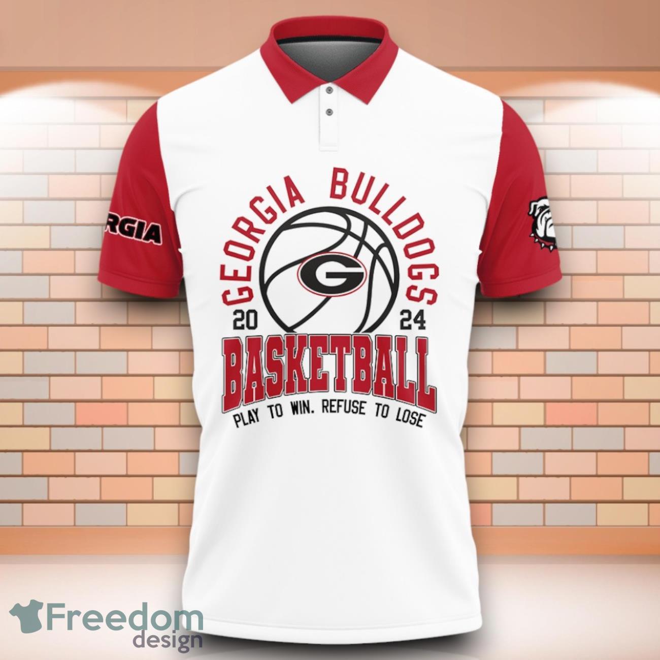 Georgia Bulldogs NCAA Basketball Play To Win Refuse To Lose 3D Polo Shirt Special Edition For Fans image Georgia Bulldogs NCAA Basketball Play To Win Refuse To Lose 3D Polo Shirt Special Edition For Fans Product Photo 2