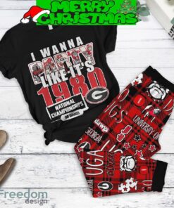 Georgia Bulldogs Party Like It’s 1980 Fleece Pajamas Set For Women Gift Christmas