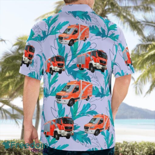 Germany, Berlin Fire Brigade (Berliner Feuerwehr) Aloha Hawaiian Shirt Product Photo 2
