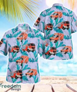 Germany, Berlin Fire Brigade (Berliner Feuerwehr) Aloha Hawaiian Shirt Product Photo 1