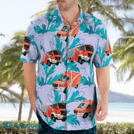 Germany, Berlin Fire Brigade (Berliner Feuerwehr) Aloha Hawaiian Shirt Product Photo 4