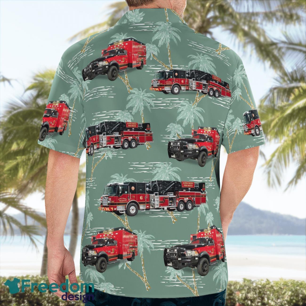 Glynn County Fire Rescue, Georgia 3D Hawaiian Shirt image Glynn County Fire Rescue, Georgia 3D Hawaiian Shirt Product Photo 2