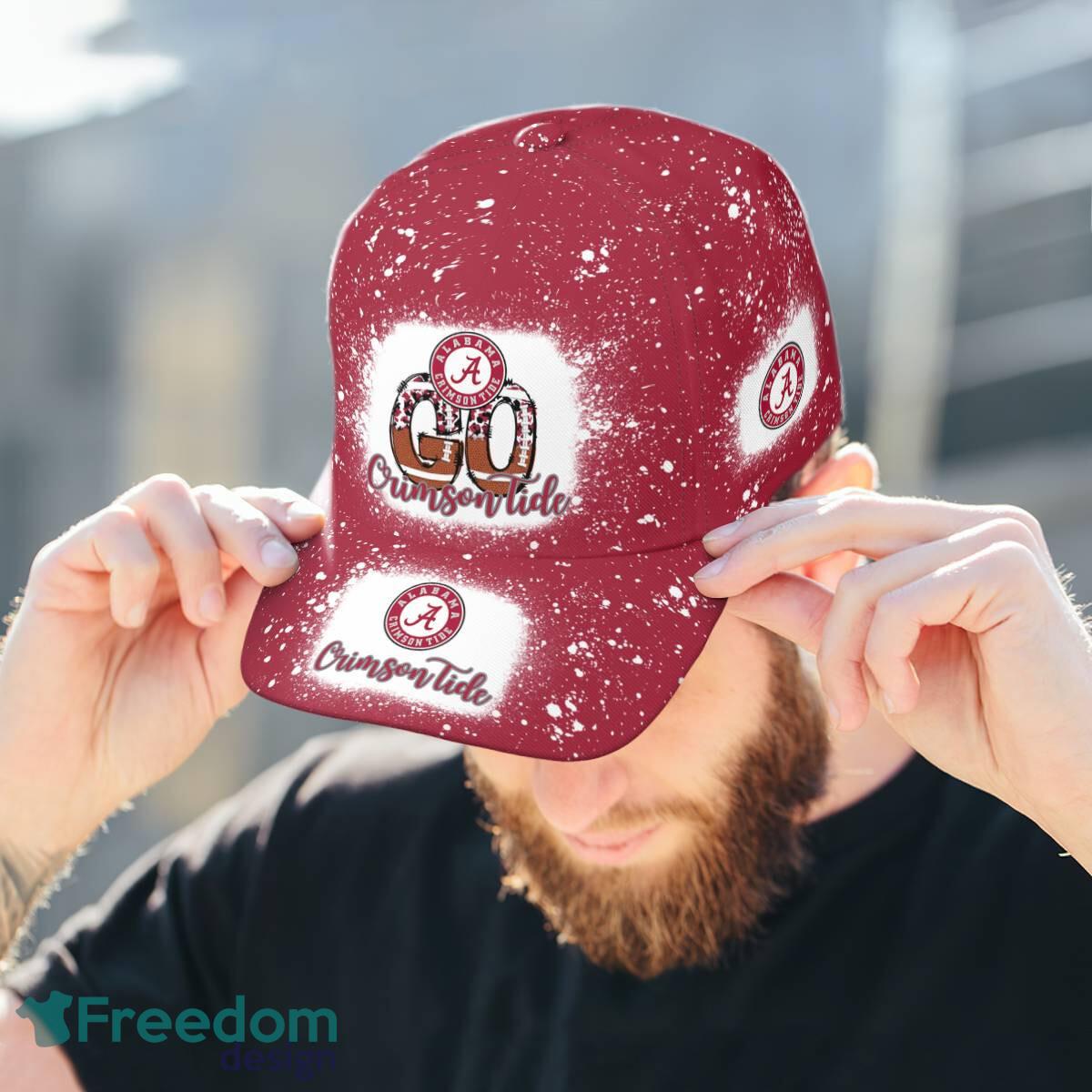 Go Alabama Crimson Tide Bleached 3D Cap Hat All OVer Print For Men Women Fans image Go Alabama Crimson Tide Bleached 3D Cap Hat All OVer Print For Men Women Fans - Go Alabama Crimson Tide Bleached Print Cap_3