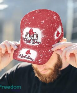 Go Boston Red Sox Bleached 3D Cap Hat All OVer Print For Men Women Fans - Go Boston Red Sox Bleached Print Cap_3