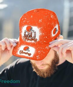 Go Cleveland Browns Bleached 3D Cap Hat All OVer Print For Men Women Fans - Go Cleveland Browns Bleached Print Cap_3