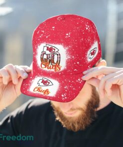 Go Kansas City Chiefs Bleached 3D Cap Hat All OVer Print For Men Women Fans - Go Kansas City Chiefs Bleached Print Cap_3