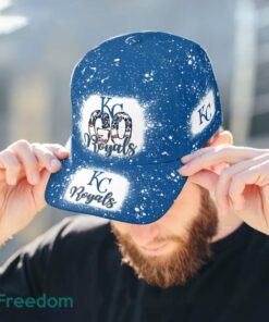 Go Kansas City Royals Bleached 3D Cap Hat All OVer Print For Men Women Fans - Go Kansas City Royals Bleached Print Cap_3