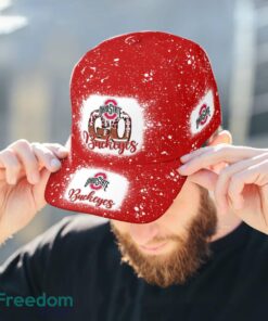 Go Ohio State Buckeyes Bleached 3D Cap Hat All OVer Print For Men Women Fans - Go Ohio State Buckeyes Bleached Print Cap_3