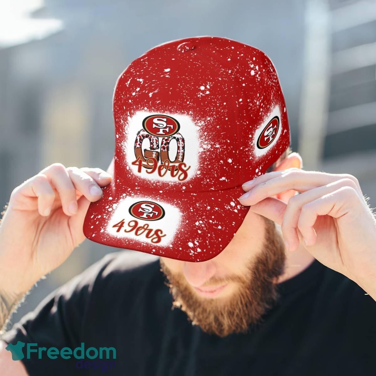 Go San Francisco 49ers Bleached 3D Cap Hat All OVer Print For Men Women Fans image Go San Francisco 49ers Bleached 3D Cap Hat All OVer Print For Men Women Fans - Go San Francisco 49ers Bleached Print Cap_3