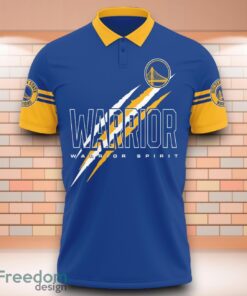 Golden State Warriors NBA Warrior Spirit 3D Polo Shirt With Claws Pattern Product Photo 2