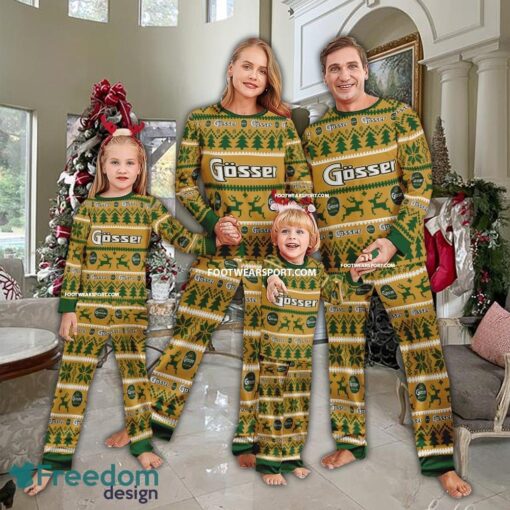 Gosser Beer Logo Pattern Pajamas Set Ugly Christmas Gift Family - Gosser Beer Logo Pattern Pajamas Set Ugly Christmas Gift Family