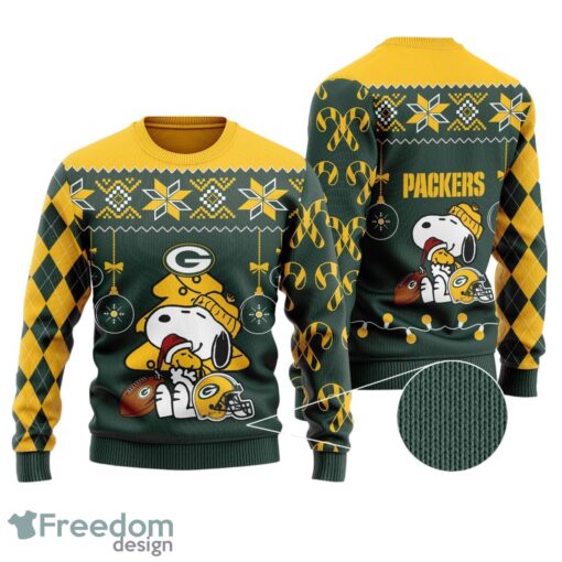 Green Bay Packers Funny Charlie Brown Peanuts Snoopy All Over Print Sweater Product Photo 1