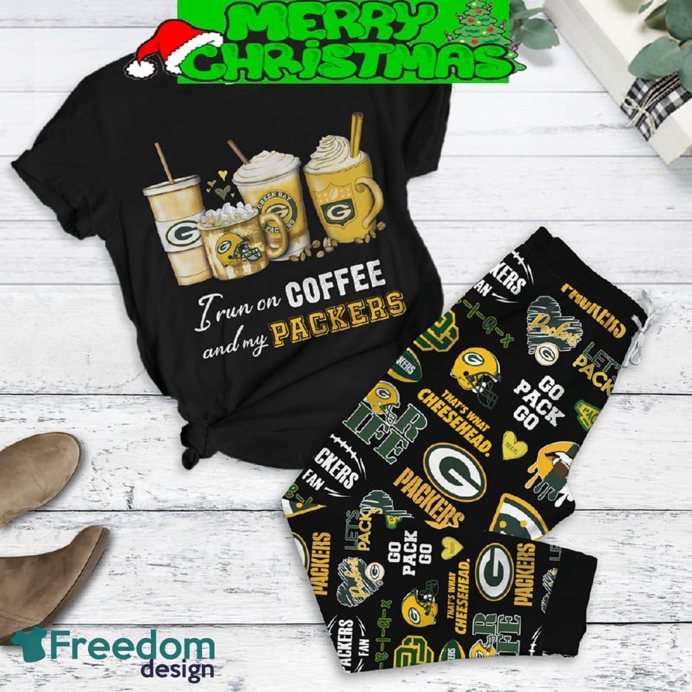 Green Bay Packers Run On Coffee Black Design Fleece Pajamas Set Gift Family image Green Bay Packers Run On Coffee Black Design Fleece Pajamas Set Gift Family - Green Bay Packers Run On Coffee Black Design Fleece Pajamas Set-1