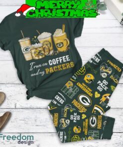 Green Bay Packers Run On Coffee Fleece Pajamas Set Green Version For Christmas