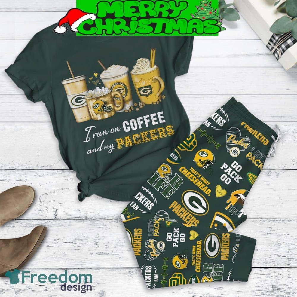 Green Bay Packers Run On Coffee Fleece Pajamas Set Green Version For Christmas image Green Bay Packers Run On Coffee Fleece Pajamas Set Green Version For Christmas - Green Bay Packers Run On Coffee Fleece Pajamas Set Green Version-1