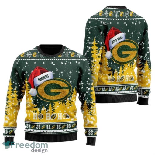 Green Bay Packers Sweater Shirt Santa Claus In The Moon Christmas All Over Print Sweater Product Photo 1