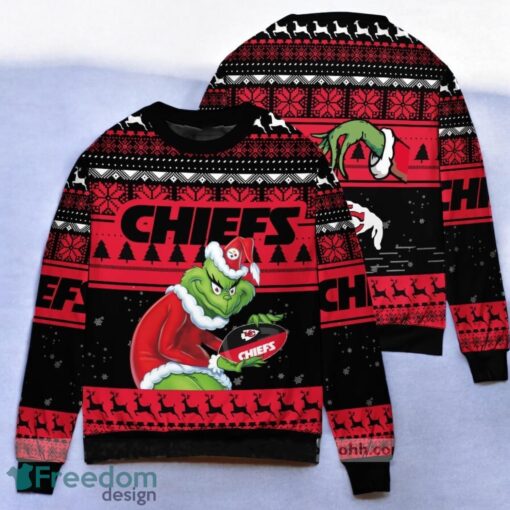 Grinch And Kansas City Chiefs Ugly Christmas Sweater 3D Printed Christmas Gift Product Photo 1