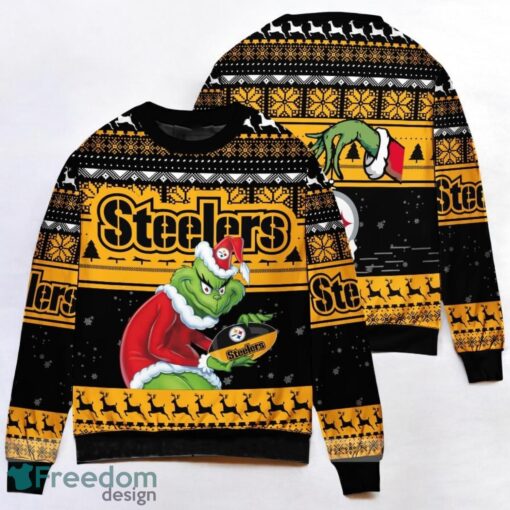 Grinch And Pittsburgh Steelers Ugly Christmas Sweater 3D Printed Christmas Gift Product Photo 1