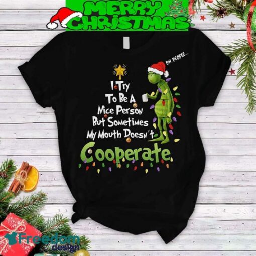 Grinch I Try To Be A Nice Person But Sometimes My Mouth Doesn’t Cooperate Pajamas Set Christmas For Family - Grinch I Try To Be A Nice Person But Sometimes My Mouth Doesn’t Cooperate Pajamas Set-2