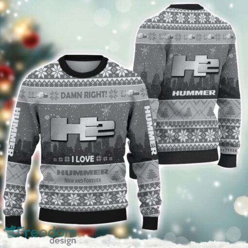 H2 Hummer Damn Right I Lover H2 Hummer Now And Forever 3D Ugly Christmas Sweater Christmas Gift Product Photo 1