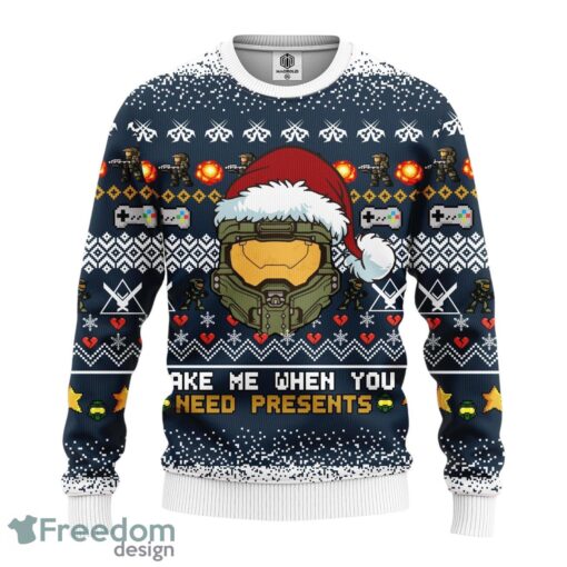 Halo Gaming Merry Xmas Gifts, Made Me When You Need Presents All-Over Print Christmas Sweater Product Photo 1