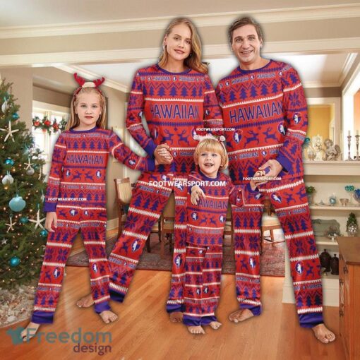 Hawaiian Airlines Logo Pattern Ugly Christmas Family Pajamas Set - Hawaiian Airlines Logo Pattern Ugly Christmas Family Pajamas Set