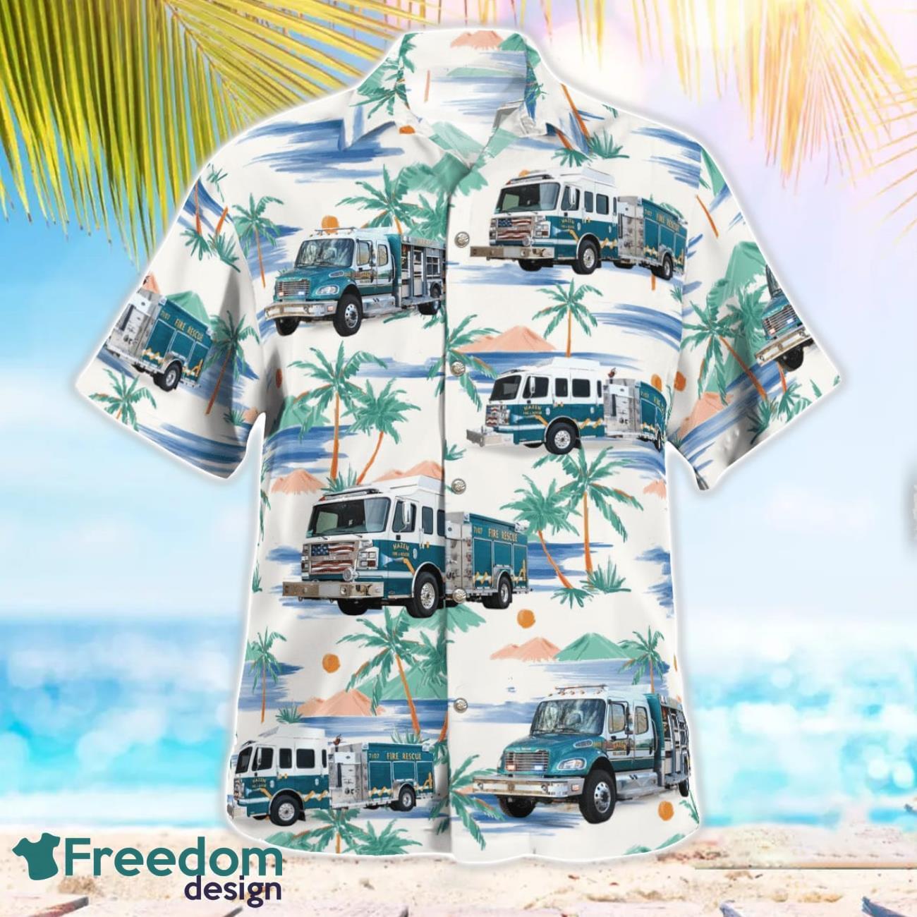 Hazen Fire Department 3D Hawaiian Shirt image Hazen Fire Department 3D Hawaiian Shirt Product Photo 2