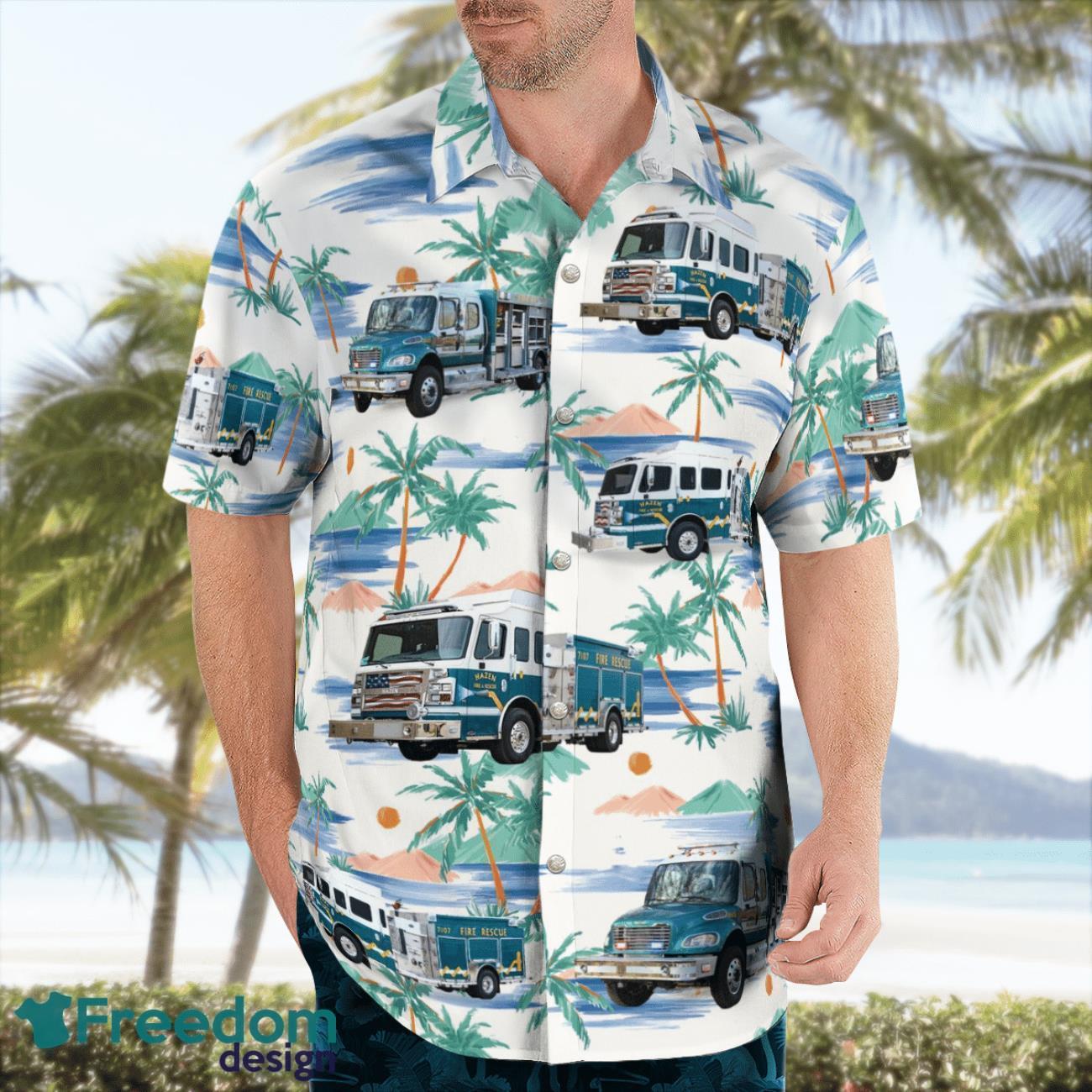 Hazen Fire Department 3D Hawaiian Shirt Hazen Fire Department 3D Hawaiian Shirt Product Photo 3
