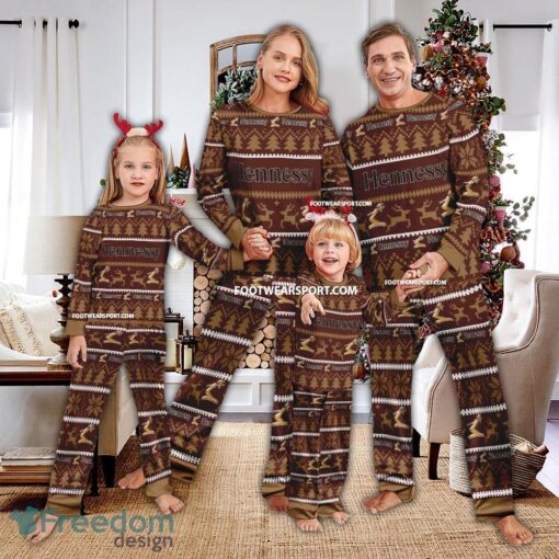 Hennessy Cognac Logo Pattern Pajamas Set Ugly Christmas Men Women Children - Hennessy Cognac Logo Pattern Pajamas Set Ugly Christmas Men Women Children