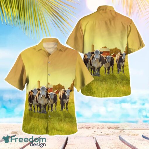 Hereford Cattle Aloha Hawaiian Shirt Product Photo 1