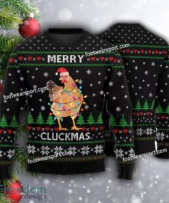 Hilarious Merry Cluckmas Chicken Cute Unisex black Ugly Christmas 3D Sweater Hilarious Merry Cluckmas Chicken Cute Unisex black Ugly Christmas 3D Sweater