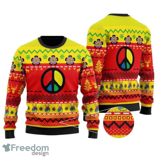 Hippie All Over Print Christmas Sweater Product Photo 1