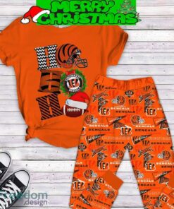 Ho Ho Ho Christmas Santa Claus Cincinnati Bengals NFL Team Holidays Fleece Pajamas Set Gift Family Ho Ho Ho Christmas Santa Claus Cincinnati Bengals NFL Team Holidays Fleece Pajamas Set Gift Family