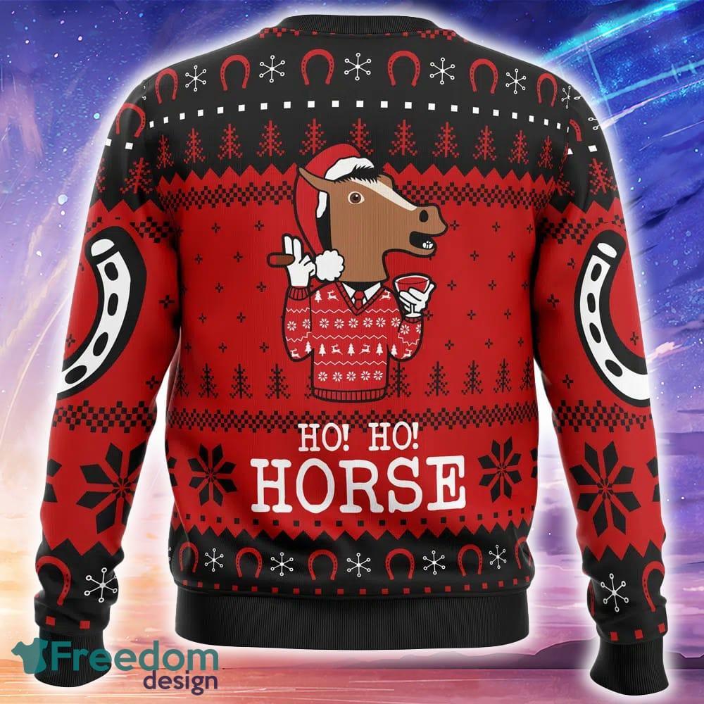 Ho! Ho! Horse Bojack Horseman Knitted Christmas Sweater Trending Holidays For Men Women Fans image Ho! Ho! Horse Bojack Horseman Knitted Christmas Sweater Trending Holidays For Men Women Fans - Ho! Ho! Horse Bojack Horseman Ugly Christmas Sweater_2