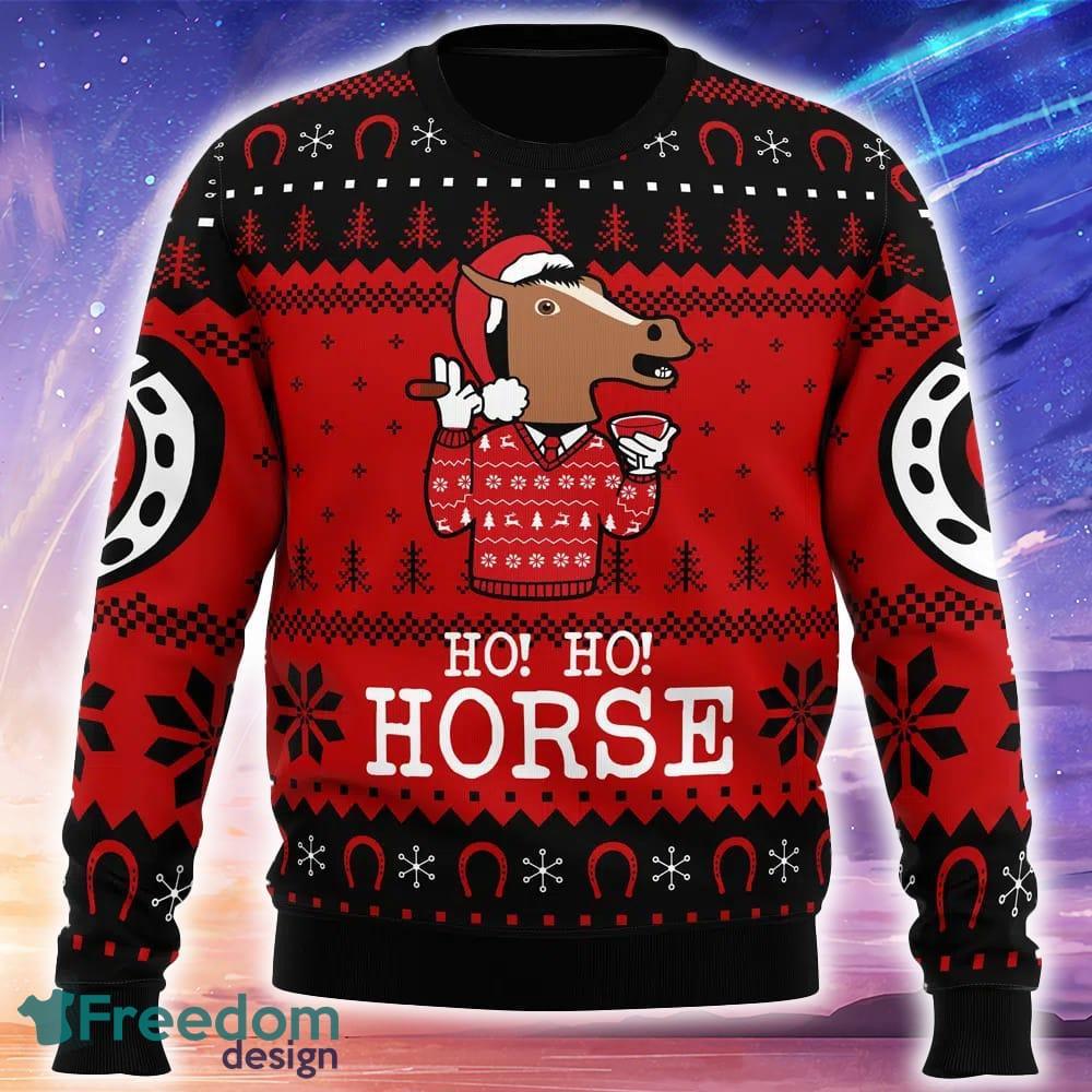 Ho! Ho! Horse Bojack Horseman Knitted Christmas Sweater Trending Holidays For Men Women Fans image Ho! Ho! Horse Bojack Horseman Knitted Christmas Sweater Trending Holidays For Men Women Fans - Ho! Ho! Horse Bojack Horseman Ugly Christmas Sweater_1