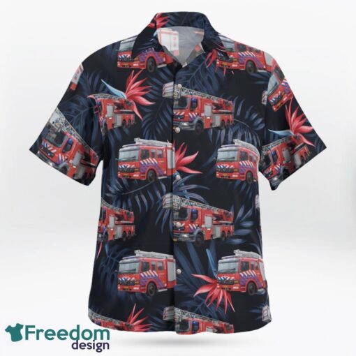 Hollands Midden, Netherlands, Brandweer Hollands Midden Hawaiian Shirt Product Photo 3