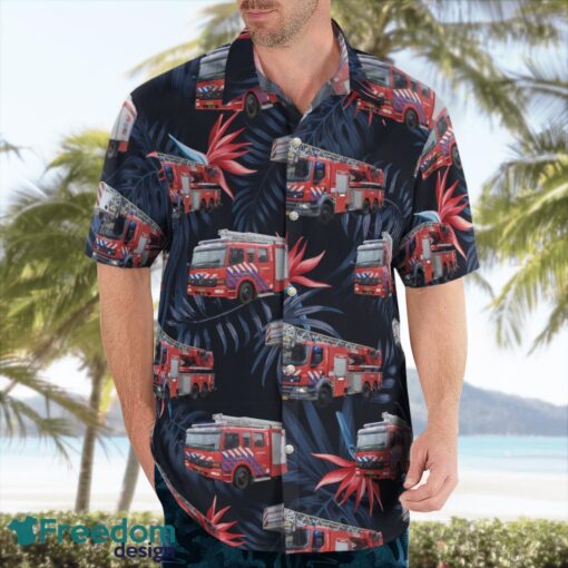 Hollands Midden, Netherlands, Brandweer Hollands Midden Hawaiian Shirt Product Photo 4