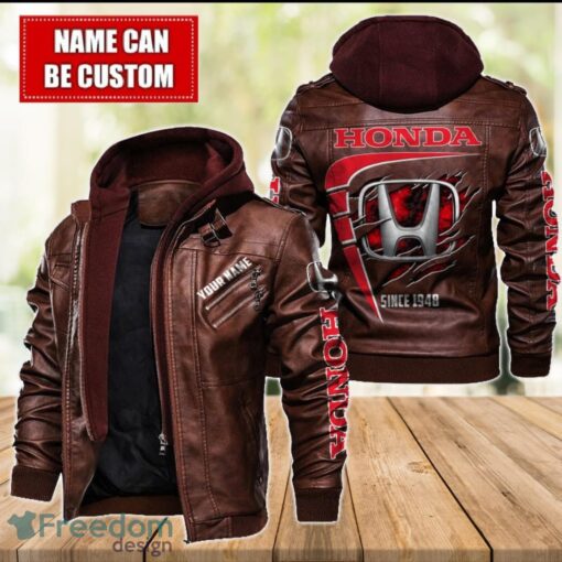 Honda 2D Leather Jacket For Men Custom Name Special Gift Ideas Product Photo 2