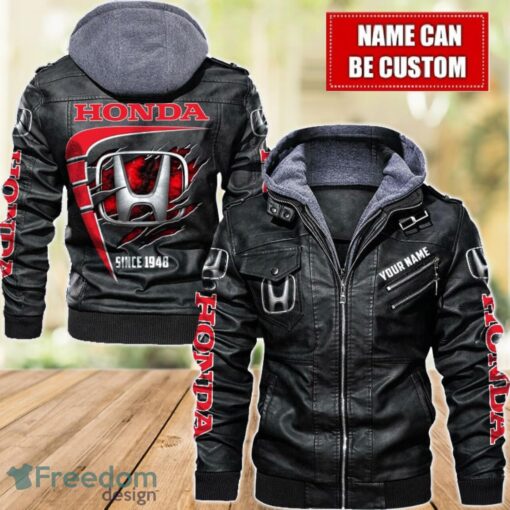 Honda 2D Leather Jacket For Men Custom Name Special Gift Ideas Product Photo 1