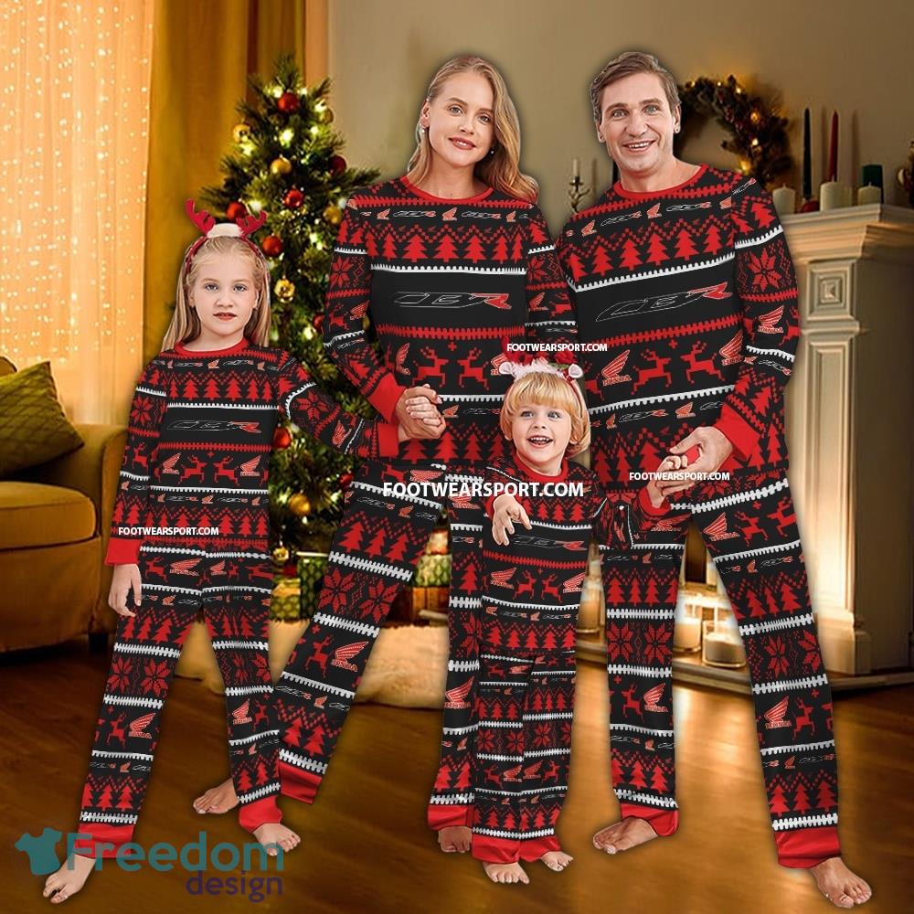 Honda CBR Motorcycle Family Pajamas Set Ugly Christmas - Honda CBR Motorcycle Family Pajamas Set Ugly Christmas