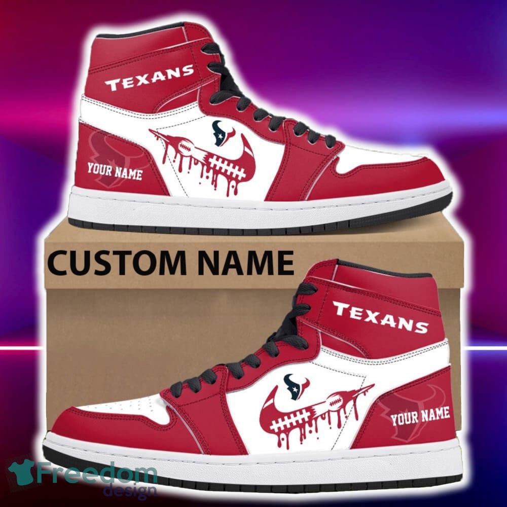 Houston Texans Air Jordan Hightop Shoes New Custom Name For Fans Gift Sneaker image Houston Texans Air Jordan Hightop Shoes New Custom Name For Fans Gift Sneaker - Houston Texans Air Jordan Hightop Shoes Photo 4