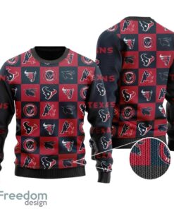 Houston Texans Logo Checkered Flannel Design All Over Print  Sweater