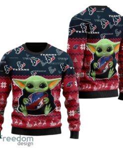 Houston Texans  Sweater Shirt Baby Yoda Christmas All Over Print  Sweater