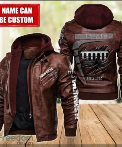 Hummer 2D Leather Jacket For Men Custom Name Special Gift Ideas Product Photo 2