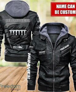 Hummer 2D Leather Jacket For Men Custom Name Special Gift Ideas Product Photo 1