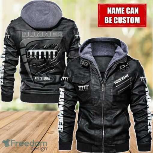 Hummer 2D Leather Jacket For Men Custom Name Special Gift Ideas Product Photo 1