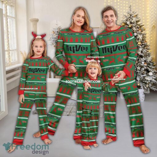 Hy Vee Logo Pattern Family Pajamas Set Ugly Christmas - Hy Vee Logo Pattern Family Pajamas Set Ugly Christmas