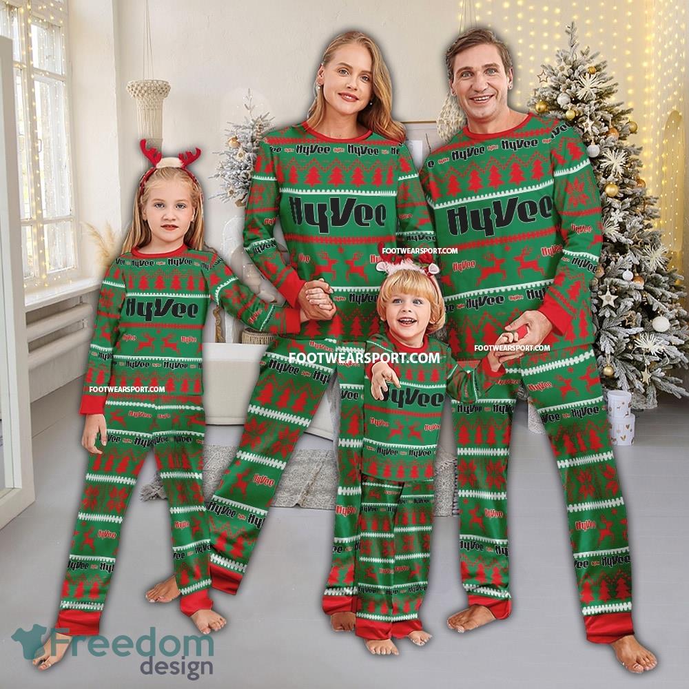 Hy Vee Logo Pattern Family Pajamas Set Ugly Christmas - Hy Vee Logo Pattern Family Pajamas Set Ugly Christmas