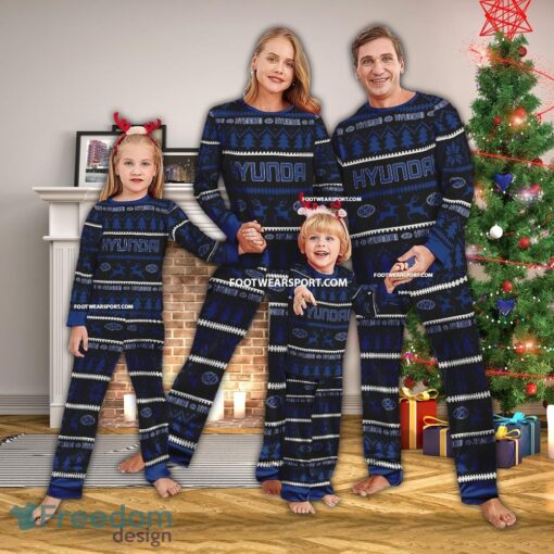 Hyundai Car Racing Pajamas Set Ugly Christmas Gift Family - Hyundai Car Racing Pajamas Set Ugly Christmas Gift Family